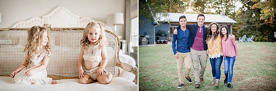 Vintage couch at this 2018 Favorite Portraits by Knoxville Wedding Photographer, Amanda May Photos.