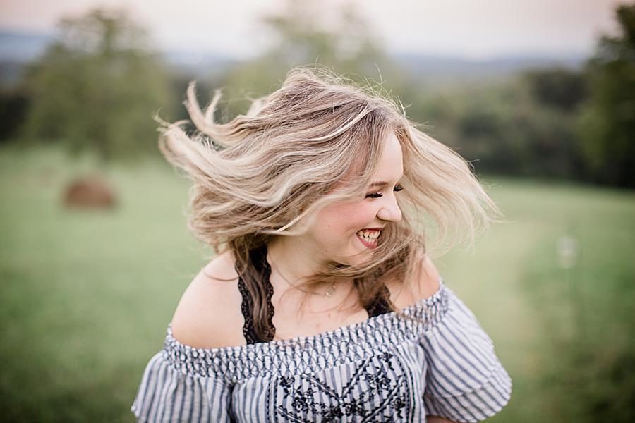 Swishing hair at this 2018 Favorite Portraits by Knoxville Wedding Photographer, Amanda May Photos.
