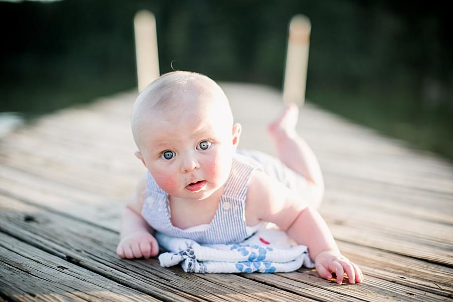 Tummy time at this 2018 Favorite Portraits by Knoxville Wedding Photographer, Amanda May Photos.