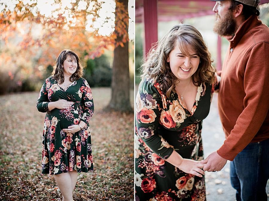 Hands on tummy at this 2018 Favorite Portraits by Knoxville Wedding Photographer, Amanda May Photos.