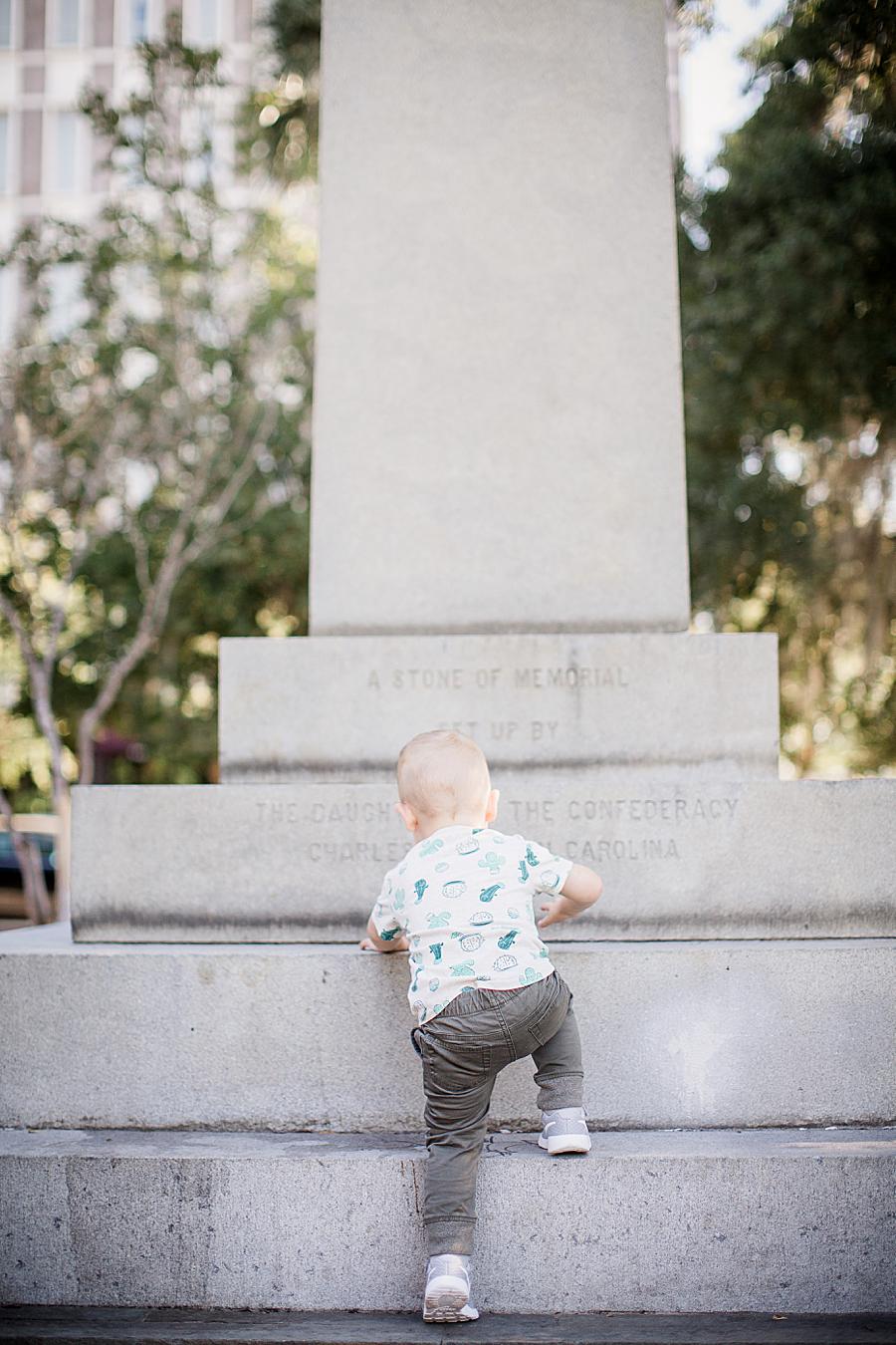 White monument at this Family by Knoxville Wedding Photographer, Amanda May Photos.