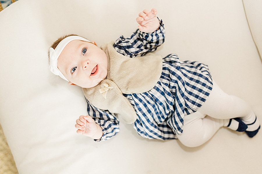 cute baby girl outfit at 3 month session