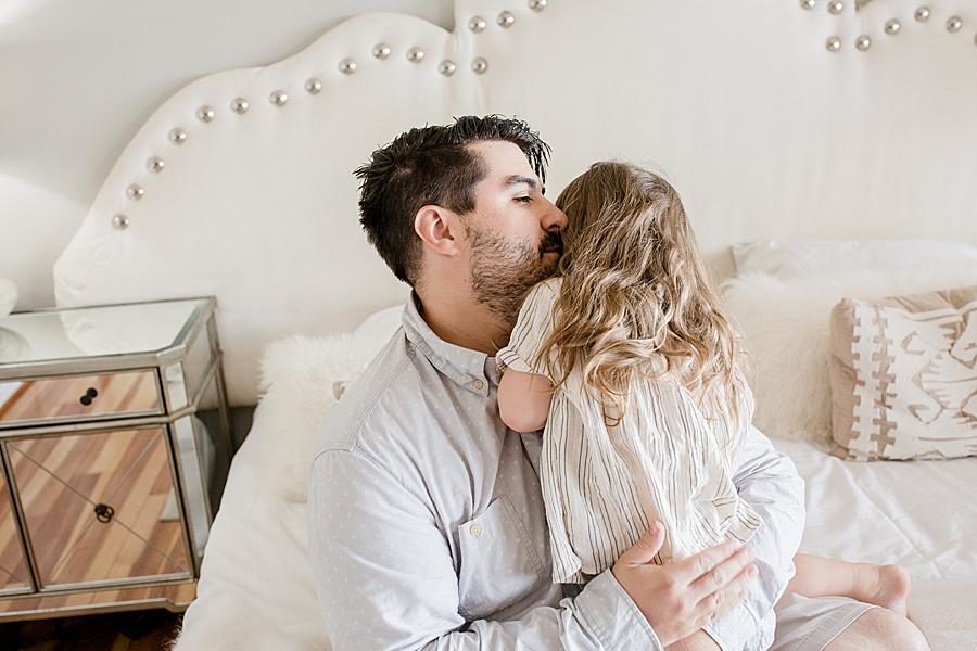 Daddy and daughter at this Lifestyle 6 Month Session by Knoxville Wedding Photographer, Amanda May Photos.