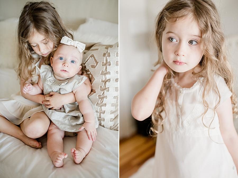 White dress at this Lifestyle 6 Month Session by Knoxville Wedding Photographer, Amanda May Photos.