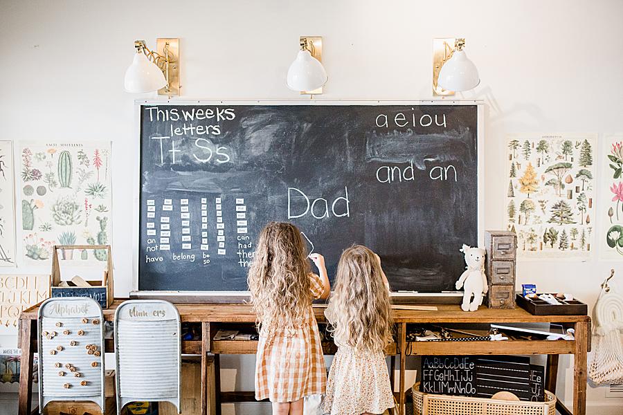 learning at a chalkboard