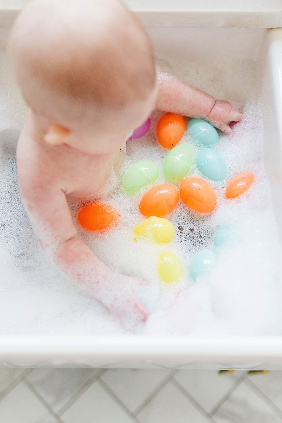 Easter eggs in bubble bath