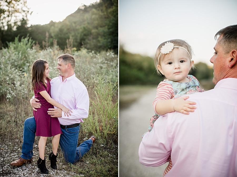 Down on one knee at this Meads Quarry 1 Year Old Session by Knoxville Wedding Photographer, Amanda May Photos.