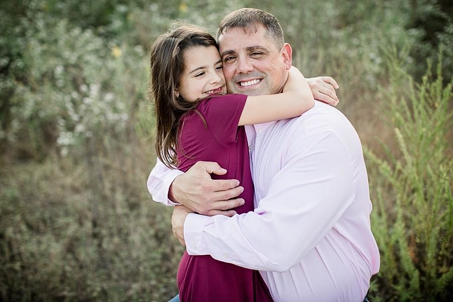 Hugging dad at this Meads Quarry 1 Year Old Session by Knoxville Wedding Photographer, Amanda May Photos.