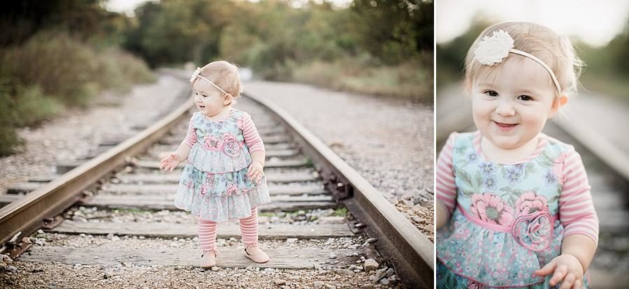 Standing up at this Meads Quarry 1 Year Old Session by Knoxville Wedding Photographer, Amanda May Photos.