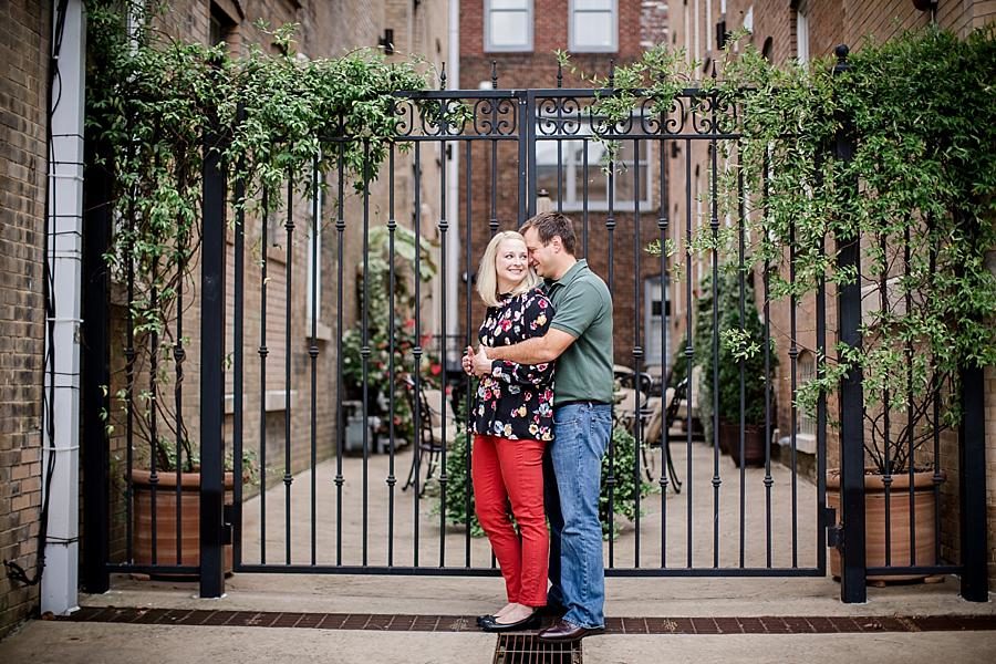Wrought iron gate at this Volunteer Landing Engagement Session by Knoxville Wedding Photographer, Amanda May Photos.