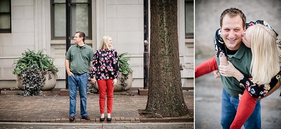 Piggy back at this Volunteer Landing Engagement Session by Knoxville Wedding Photographer, Amanda May Photos.