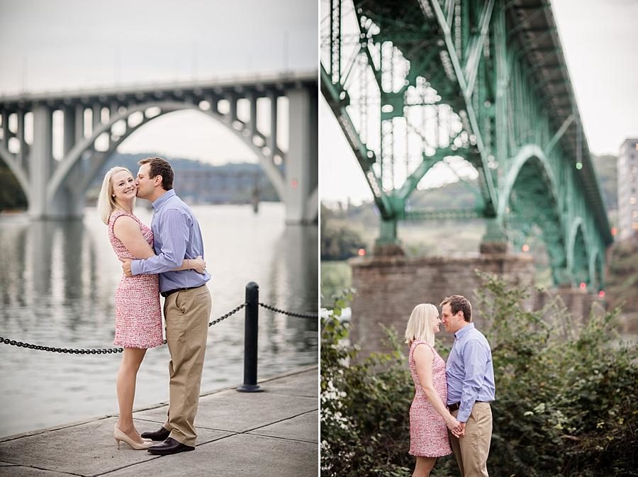 Henley Street bridge at this Volunteer Landing Engagement Session by Knoxville Wedding Photographer, Amanda May Photos.