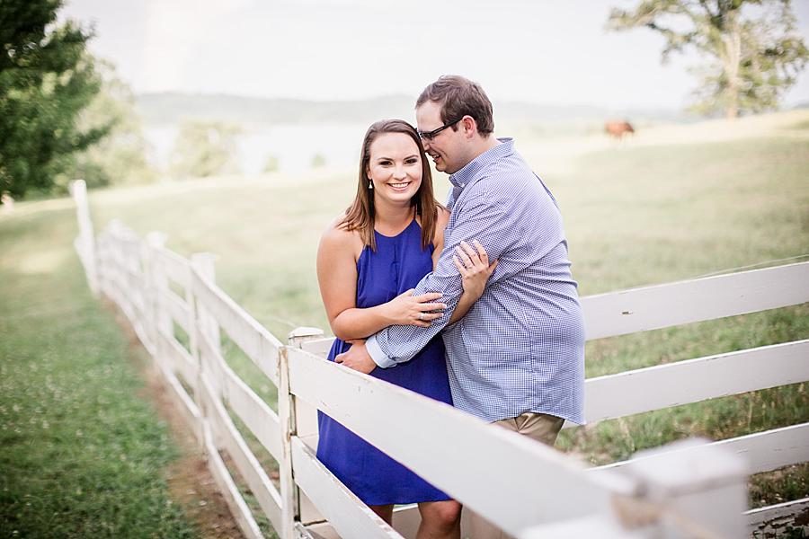 White picket fence at this Whitestone Country Inn Engagement Session by Knoxville Wedding Photographer, Amanda May Photos.