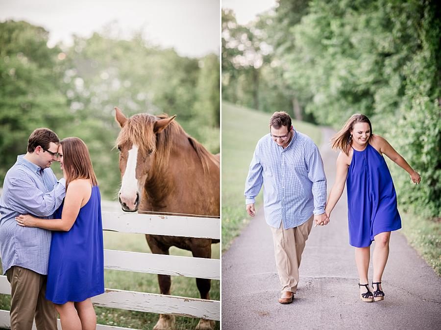 Running down the path at this Whitestone Country Inn Engagement Session by Knoxville Wedding Photographer, Amanda May Photos.