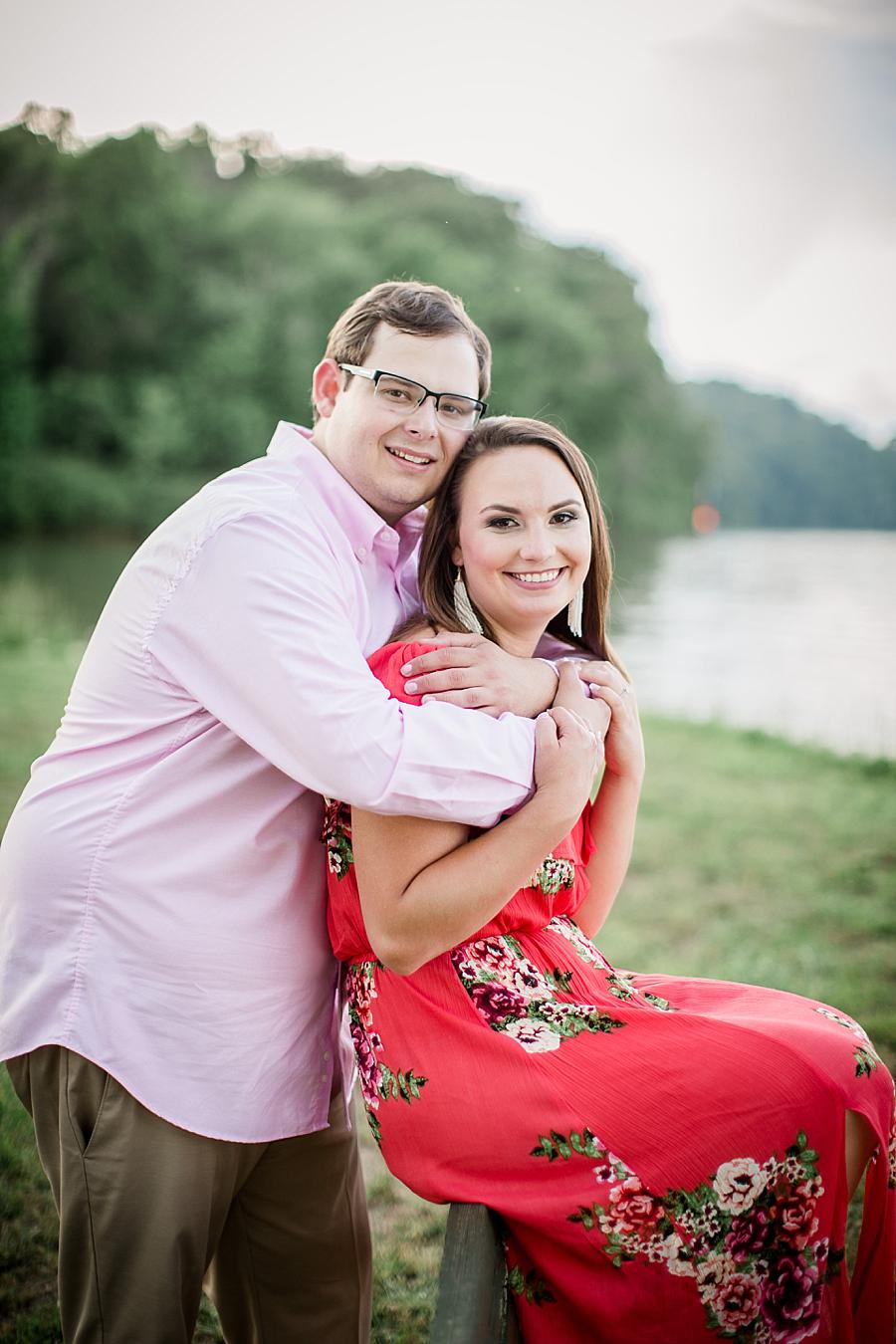 Hug from behind at this Whitestone Country Inn Engagement Session by Knoxville Wedding Photographer, Amanda May Photos.