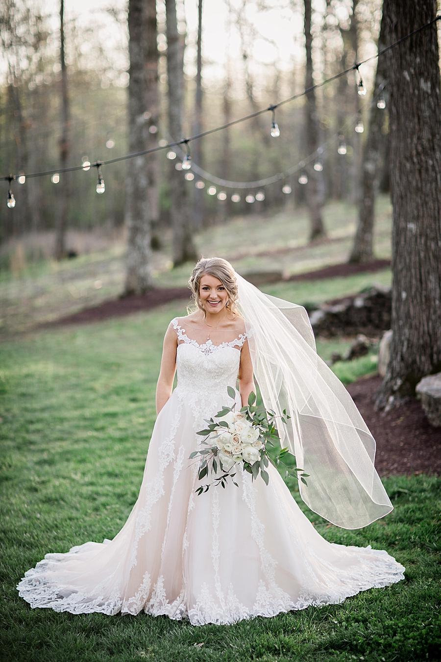 Veil blowing at this Castleton Farms Bridal session by Knoxville Wedding Photographer, Amanda May Photos.