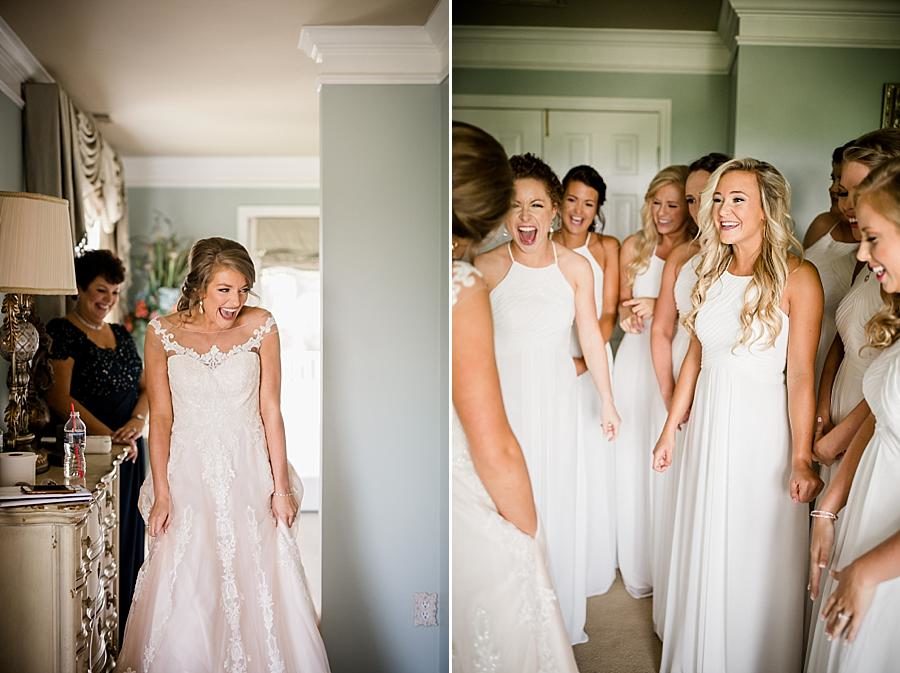 Bridesmaids first look at this Castleton Farms Wedding by Knoxville Wedding Photographer, Amanda May Photos.