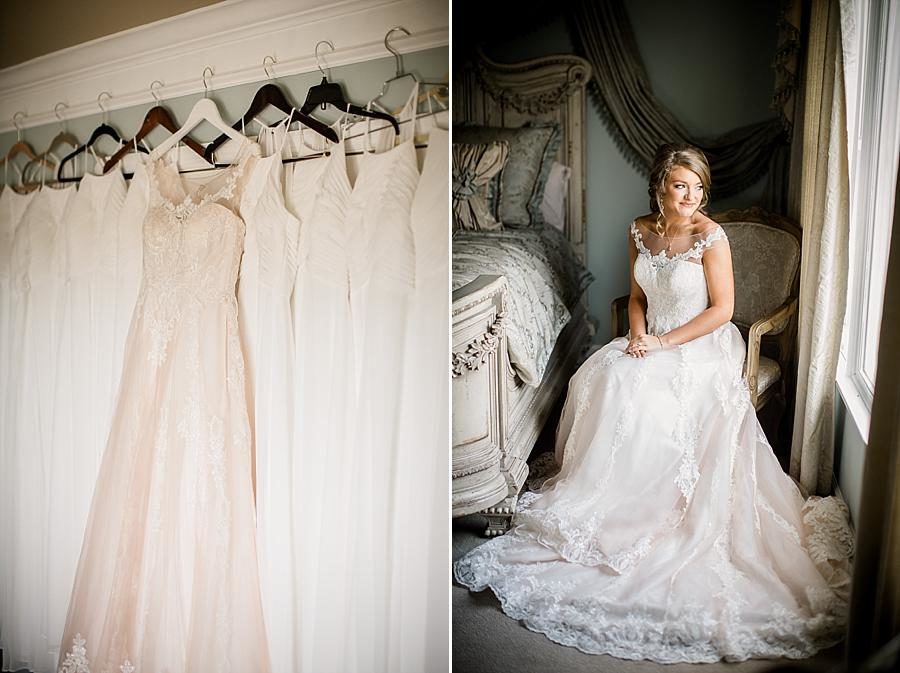 Gown and dresses at this Castleton Farms Wedding by Knoxville Wedding Photographer, Amanda May Photos.