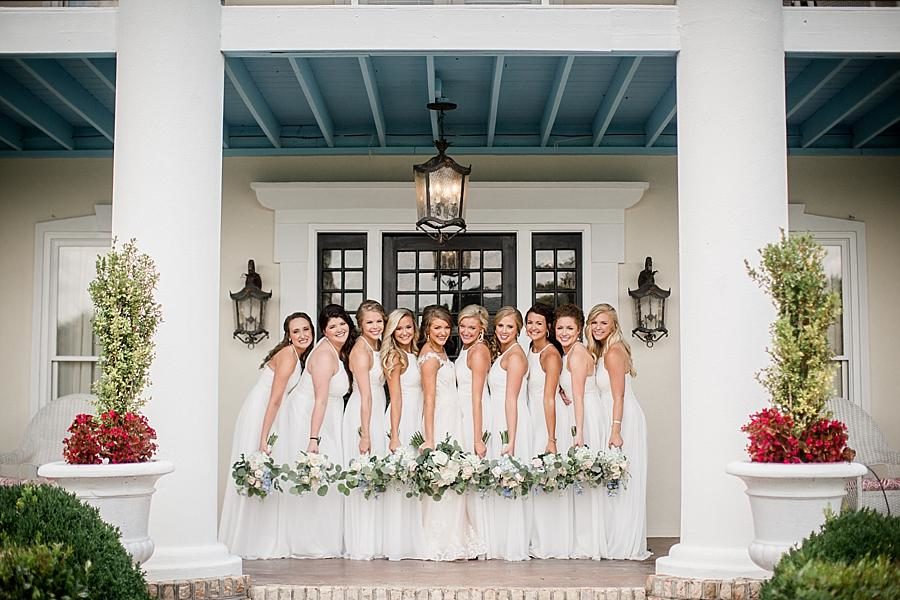 On the porch at this Castleton Farms Wedding by Knoxville Wedding Photographer, Amanda May Photos.