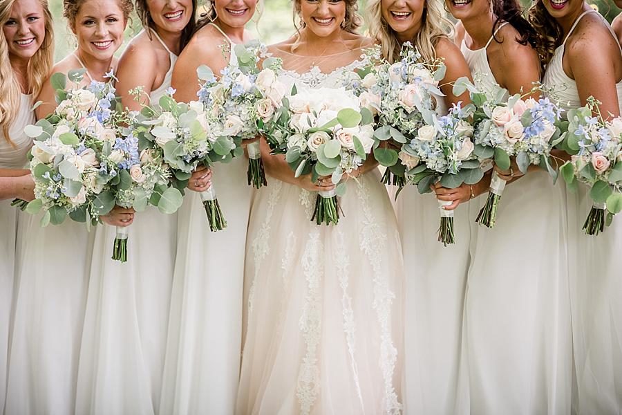 The bouquets at this Castleton Farms Wedding by Knoxville Wedding Photographer, Amanda May Photos.