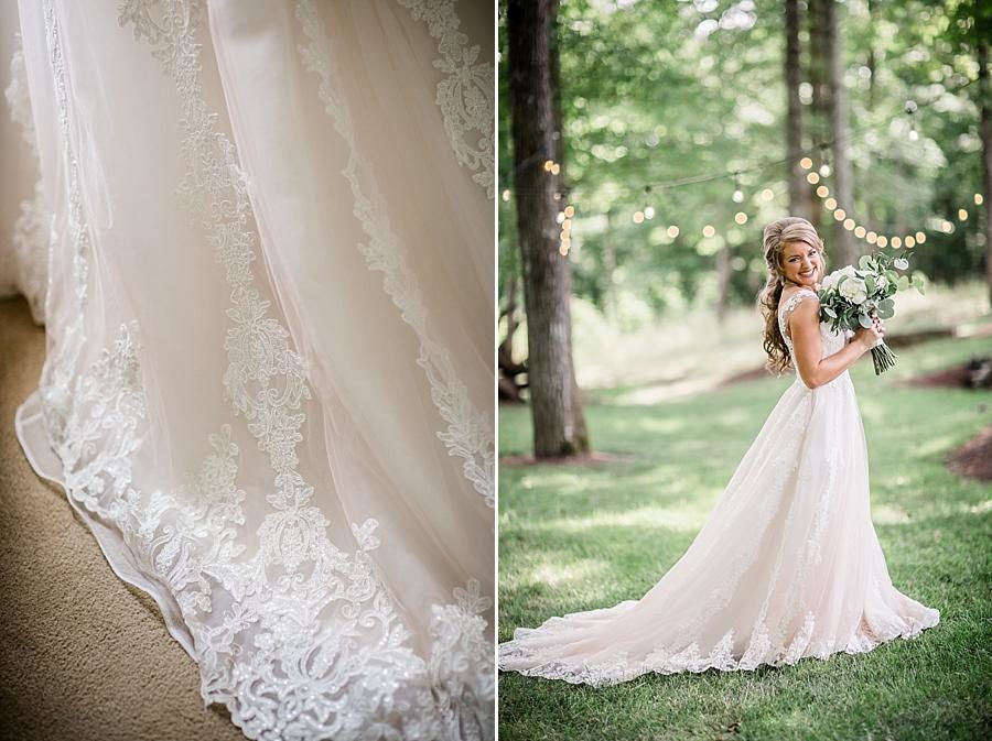 Beading and lace at this Castleton Farms Wedding by Knoxville Wedding Photographer, Amanda May Photos.