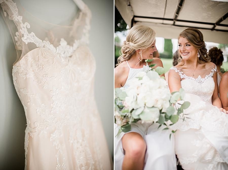 Blush wedding dress at this Castleton Farms Wedding by Knoxville Wedding Photographer, Amanda May Photos.