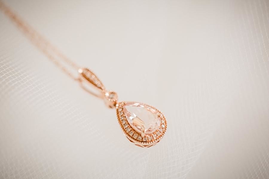 Rose gold necklace at this Castleton Farms Wedding by Knoxville Wedding Photographer, Amanda May Photos.