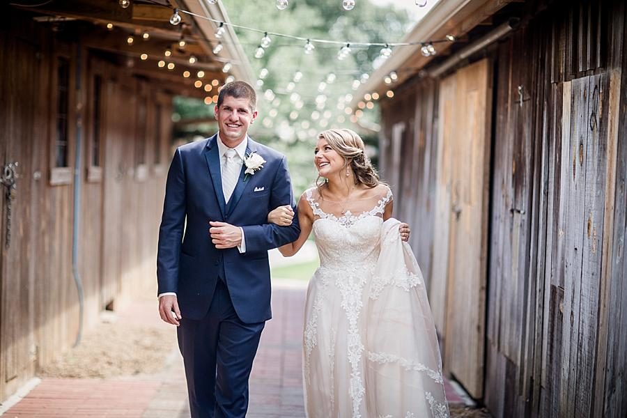 Looking at her groom at this Castleton Farms Wedding by Knoxville Wedding Photographer, Amanda May Photos.