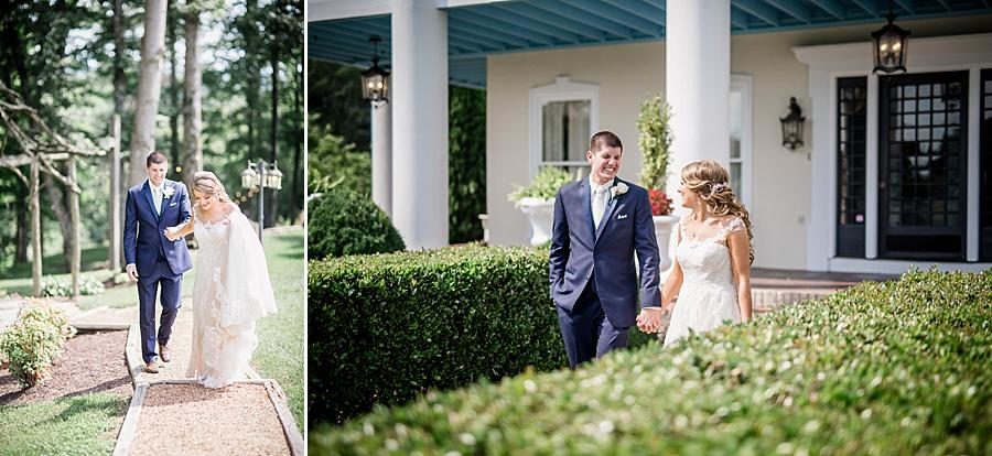 Holding hands at this Castleton Farms Wedding by Knoxville Wedding Photographer, Amanda May Photos.