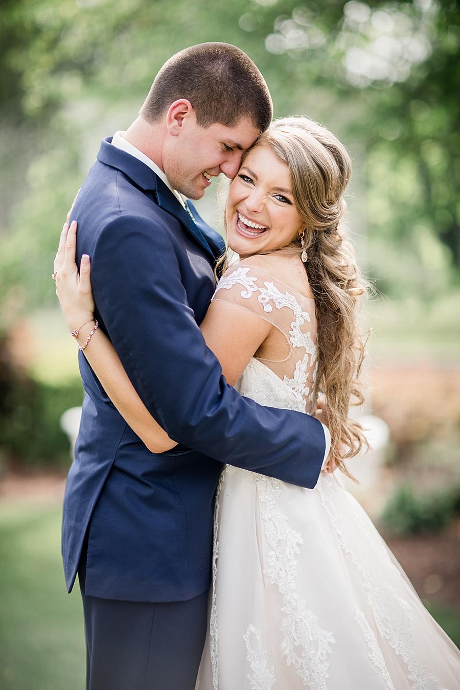 Happy bride at this Castleton Farms Wedding by Knoxville Wedding Photographer, Amanda May Photos.