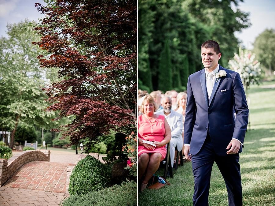 Groom entering the ceremony at this Castleton Farms Wedding by Knoxville Wedding Photographer, Amanda May Photos.