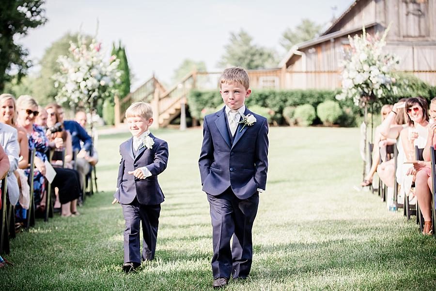 Ring bearers at this Castleton Farms Wedding by Knoxville Wedding Photographer, Amanda May Photos.