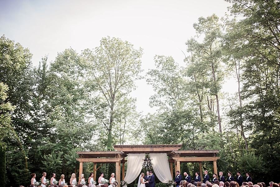 The ceremony at this Castleton Farms Wedding by Knoxville Wedding Photographer, Amanda May Photos.