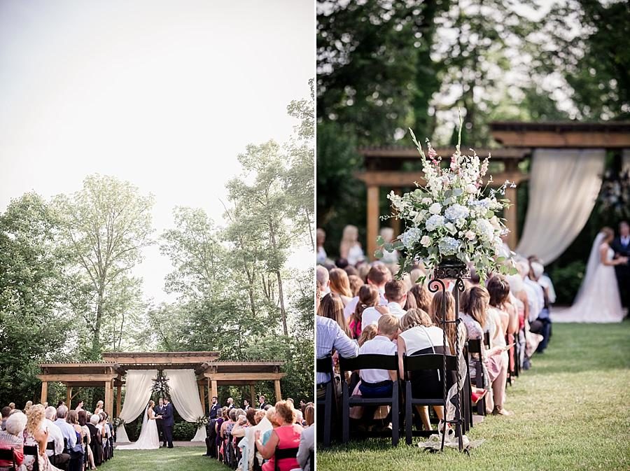 Flower display at this Castleton Farms Wedding by Knoxville Wedding Photographer, Amanda May Photos.