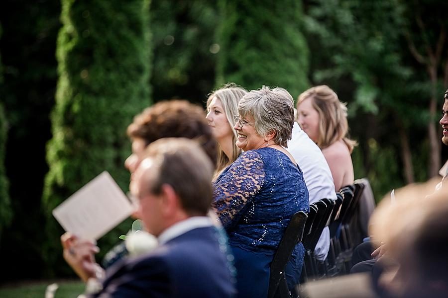 Family at the ceremony at this Castleton Farms Wedding by Knoxville Wedding Photographer, Amanda May Photos.