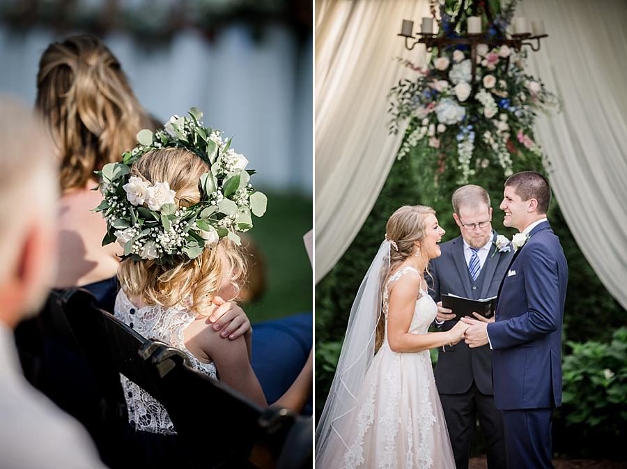 Flower crown at this Castleton Farms Wedding by Knoxville Wedding Photographer, Amanda May Photos.