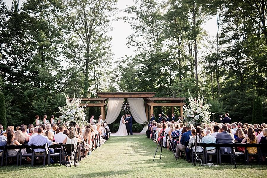 Everyone at the ceremony at this Castleton Farms Wedding by Knoxville Wedding Photographer, Amanda May Photos.