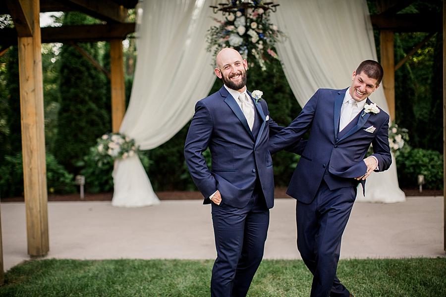 Silly groomsmen at this Castleton Farms Wedding by Knoxville Wedding Photographer, Amanda May Photos.