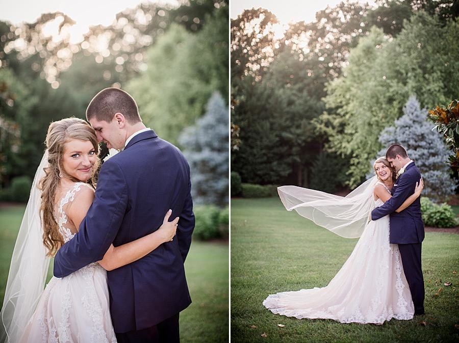 Wind in the veil at this Castleton Farms Wedding by Knoxville Wedding Photographer, Amanda May Photos.