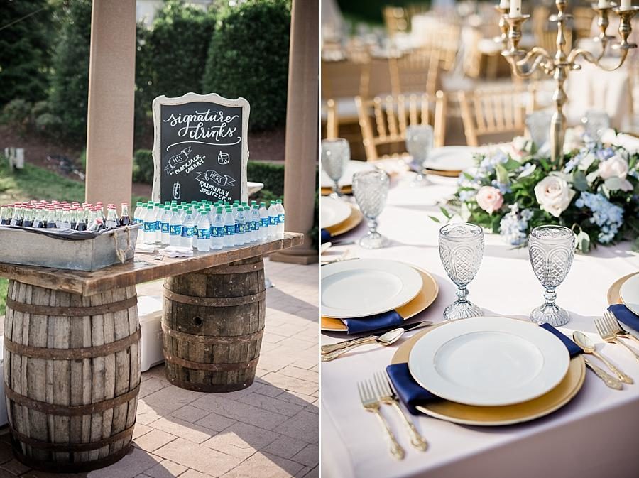 Signature drinks at this Castleton Farms Wedding by Knoxville Wedding Photographer, Amanda May Photos.