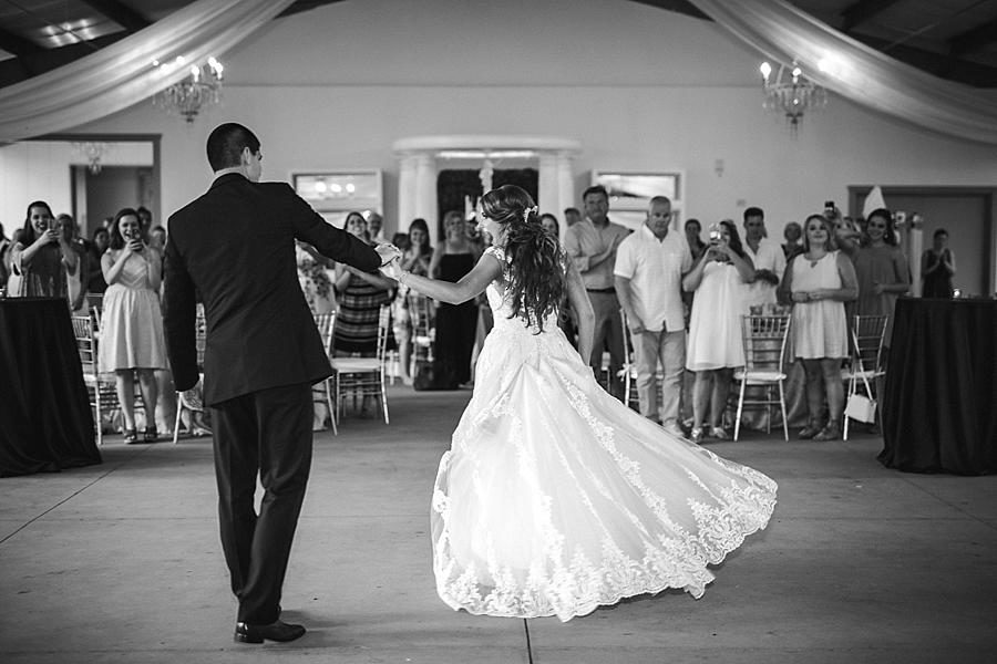 First dance twirl at this Castleton Farms Wedding by Knoxville Wedding Photographer, Amanda May Photos.