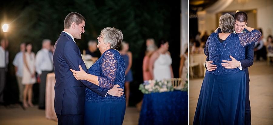Mother son dance at this Castleton Farms Wedding by Knoxville Wedding Photographer, Amanda May Photos.