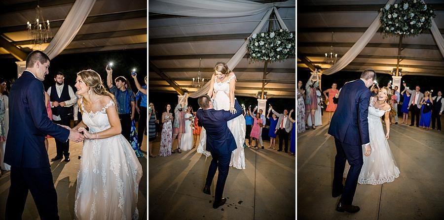 Lifting the bride at this Castleton Farms Wedding by Knoxville Wedding Photographer, Amanda May Photos.