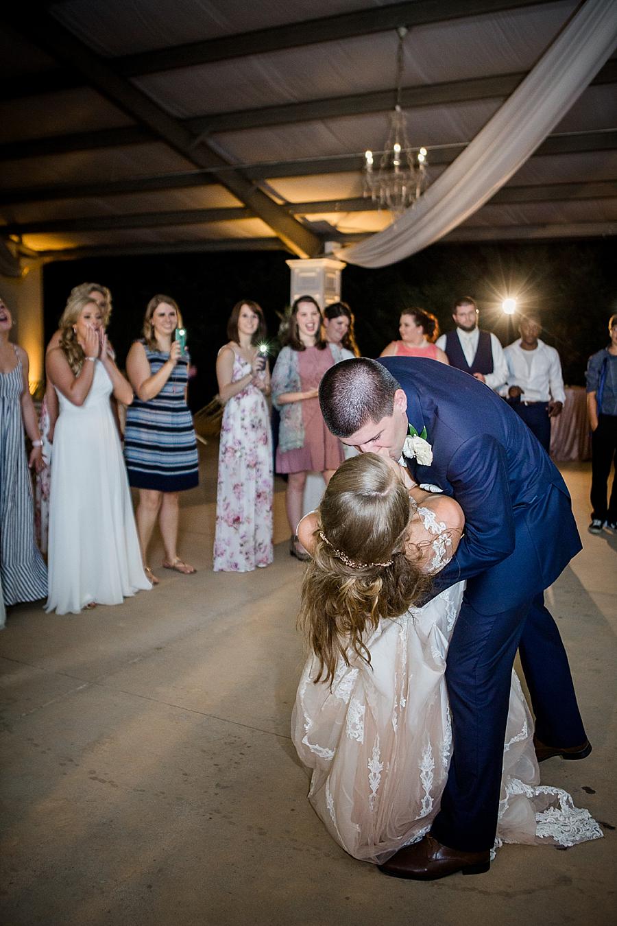 One last kiss at this Castleton Farms Wedding by Knoxville Wedding Photographer, Amanda May Photos.