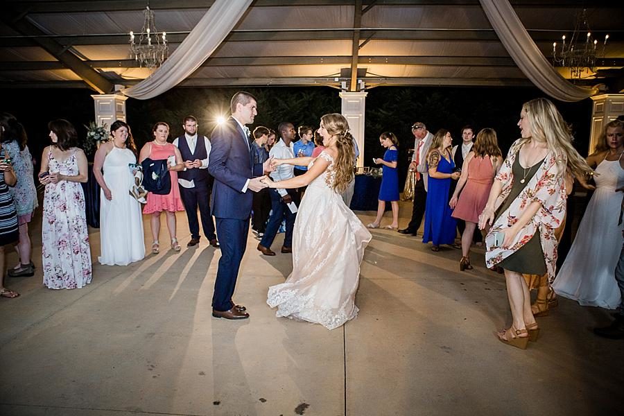 Swing dancing at this Castleton Farms Wedding by Knoxville Wedding Photographer, Amanda May Photos.