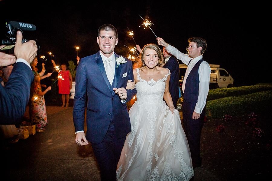 The exit at this Castleton Farms Wedding by Knoxville Wedding Photographer, Amanda May Photos.