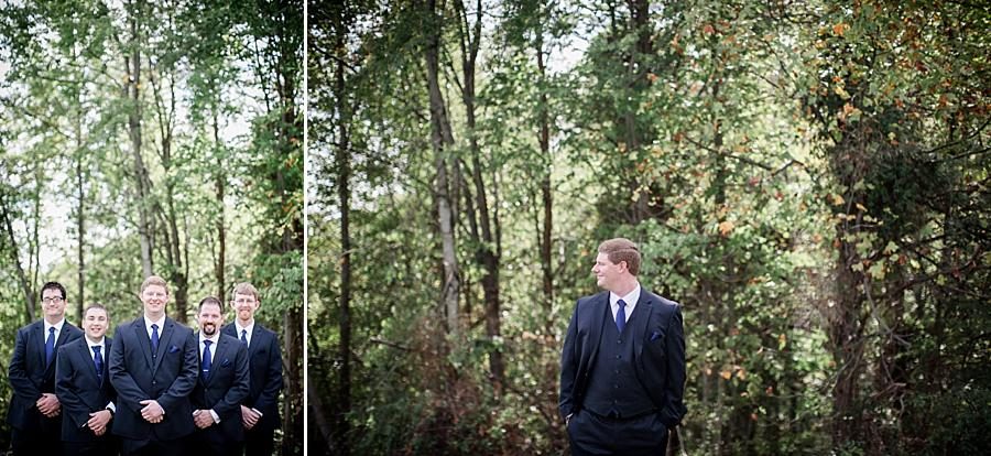 Groom looking away at this Christopher Place wedding by Knoxville Wedding Photographer, Amanda May Photos