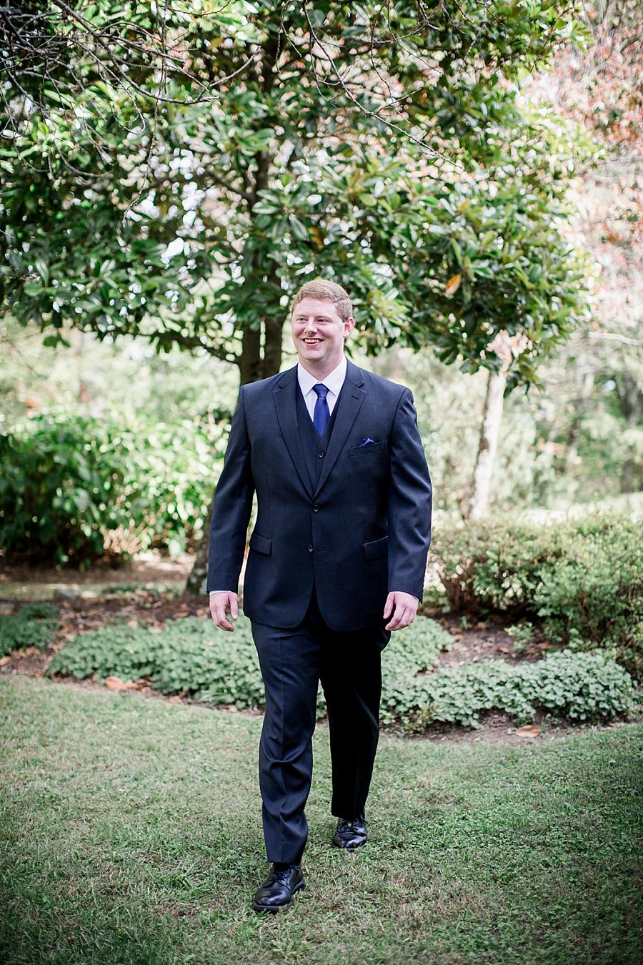 Walking groom at this Christopher Place wedding by Knoxville Wedding Photographer, Amanda May Photos