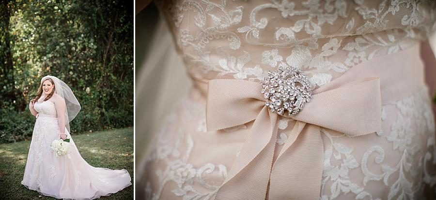 Dress details at this Christopher Place wedding by Knoxville Wedding Photographer, Amanda May Photos
