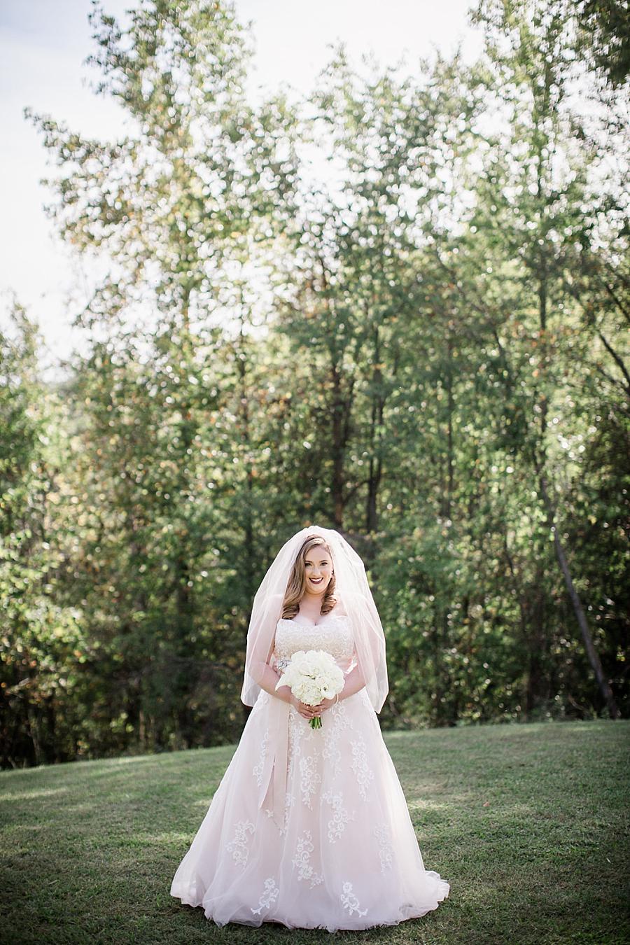 Pretty bride at this Christopher Place wedding by Knoxville Wedding Photographer, Amanda May Photos